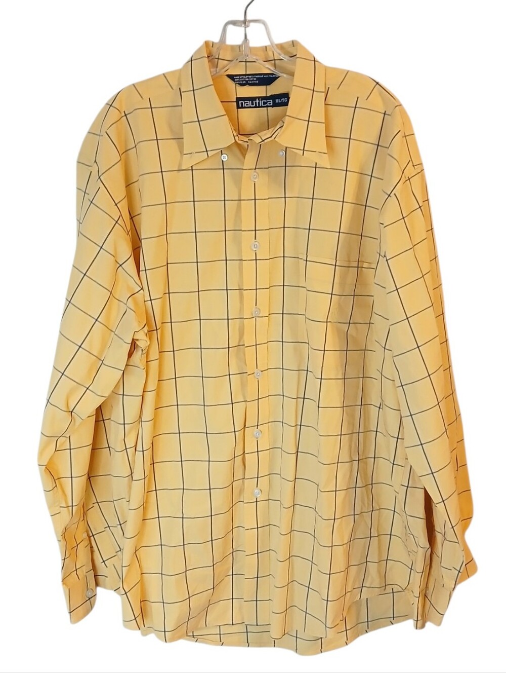 Nautica Yellow And Blue Button-Up Shirt Size XL